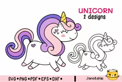 Violet Unicorn SVG digital clipart, Unicorn svg, Unicorn DXF Product Image 1