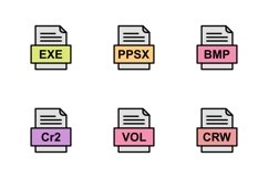 Set Of File Formats Icons Product Image 1