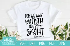 Christian Bible Verse SVG - Walk By Faith Not By Sight Product Image 2