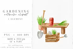 Gardening Tools Clipart. Farmhouse PNG Sublimation Product Image 1