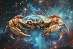 Cosmic crab nebula: a surreal space-themed sea creature Product Image 1