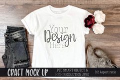 Kids white tshirt girls | PSD & JPEG Product Image 1