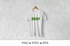 2021 numbers made of fir branches. Fur or tinsel effect. Product Image 2