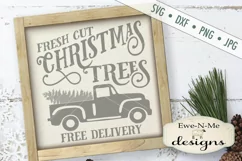 Fresh Cut Christmas Trees Old Vintage Truck SVG DXF Files Product Image 1