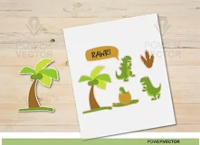 Funny Dinosaur Svg. Dinosaur Print and Cut File. Dinosaur Family Clip Art Product Image 2