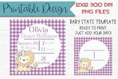 Baby Stats Template Sublimation Design Printable Product Image 1