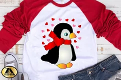 Valentine Sublimation PNG Baby Penguin with Hearts PNG Product Image 4