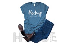 Tshirt Mockup Bella Canvas 3001 Heather Slate Tshirt Mockup Product Image 1