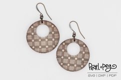 Checkered Board Round Hoop Laser Engraved Earring Downloa Product Image 2
