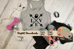 Love kettle bell svg, barbells svg, workout svg Product Image 1