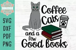 Coffee Cats and a Few Good Books Layered SVG Cut File Product Image 2