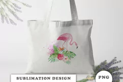 Watercolor Tropical Flamingo Sublimation Downloads Product Image 2