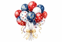 balloon bouquet Memorial Day Patriotic clipart Product Image 1