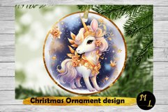 Christmas Ornament,Watercolour Unicorn Christmas Ornament Product Image 1