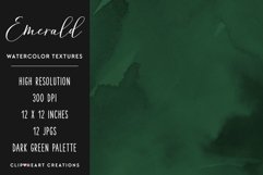 Emerald Green Watercolor Digital Papers Product Image 2