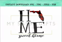 Florida State Home Sweet Home Buffalo Plaid SVG Design Product Image 1