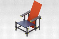 Isometric Arm Chair 3D isolated render Product Image 1