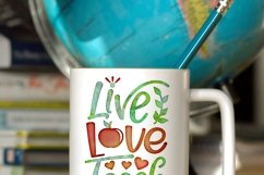 Live Love Teach watercolor sublimation design Product Image 2