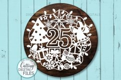 25 December Christmas Ornament round sign svg laser cut Product Image 4