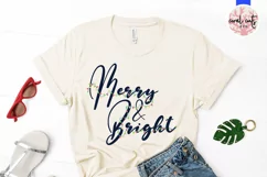 Merry And Bright - Christmas SVG EPS DXF PNG Cutting Files Product Image 2