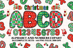 Christmas Alphabet png clipart, christmas letters doodle Product Image 1