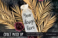 Gold leaf wine gift bag Craft Mockup | PSD & JPEG Product Image 1