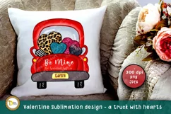 Red Truck full of Hearts | Cute Valentines Day PNG Product Image 3