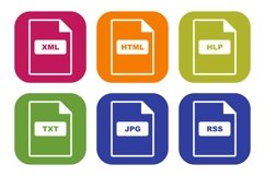 Set Of File Formats Icons Product Image 1