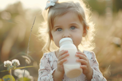 Baby Sipping Milk Background Wallpaper Product Image 1