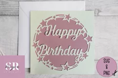 Birthday star card | Paper cutting | birthday card SVG Product Image 3