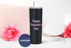 Valentine's Day Black Skinny Tumbler Mockup, Full wrap PSD Product Image 2
