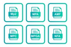 Set Of File Formats Icons Product Image 1