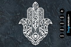 Hamsa Hand Papercut SVG Product Image 1