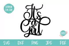 It's a Girl SVG | Cake Topper SVG | Baby Shower SVG Product Image 2