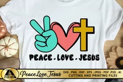 Peace Love Jesus SVG PNG EPS DXF Cutting and Printing File Product Image 1