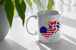 4th of July SVG American Flag Heart SVG Butterfly SVG USA Product Image 6