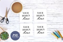 Home School Coaster Mockup PSD, Teacher Coasters set mockup Product Image 1