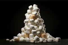 Pile of white marshmallows on dark background Product Image 1