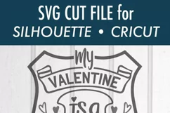 Valentine Is a Hero - Police Badge - SVG DXF Cut File Product Image 3