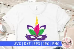 Unicorn Face Mardi Gras Mask - Unicorn SVG EPS DXF PNG Product Image 1