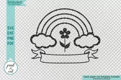 Birthday Rainbow with Ribbon to add name svg dxf to cut file Product Image 2