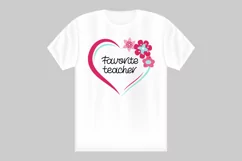 Heart with Flower SVG. FAVORITE TEACHER SVG. Product Image 3