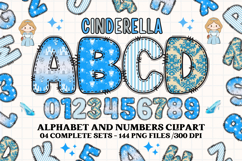 Cinderella Alphabet png clipart, Cinderella letters doodle Product Image 1