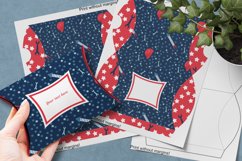 Printable Blue Red Pillow Box for Small Labor's Day Favors Product Image 3