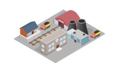 Manufactory concept banner, isometric style Product Image 1