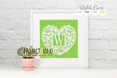 Letter W paper cut design. SVG / DXF / EPS / PNG files Product Image 2