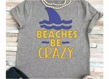 Beach svg SVG DXF JPEG Silhouette Cameo Cricut vacation svg iron on Beaches be crazy beach svg Product Image 1