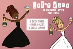Lets Wine Part 3| Wino Girls | Girl with Wine PNG Clipart Product Image 1