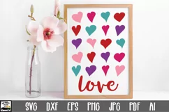 Love with Hearts SVG File - Valentine SVG File Product Image 1