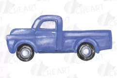 Watercolor colorful truck clip art. Printable pickup cars Product Image 10